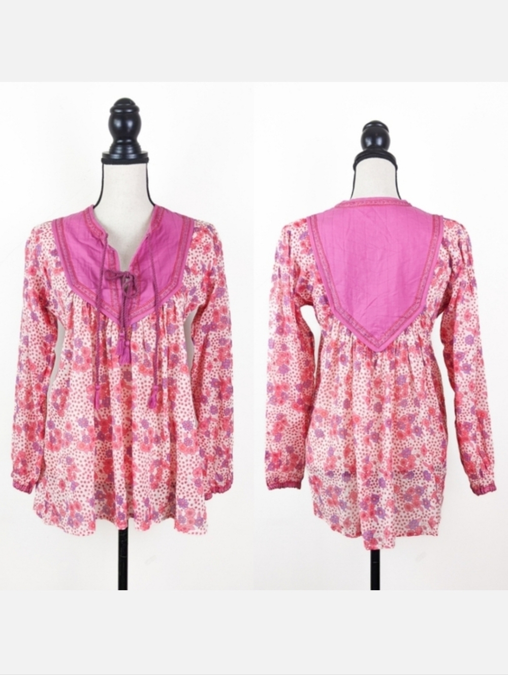 🦋LAST🦋 NWT Blue Boheme Charlotte Cotton Blouse, Vintage Pink